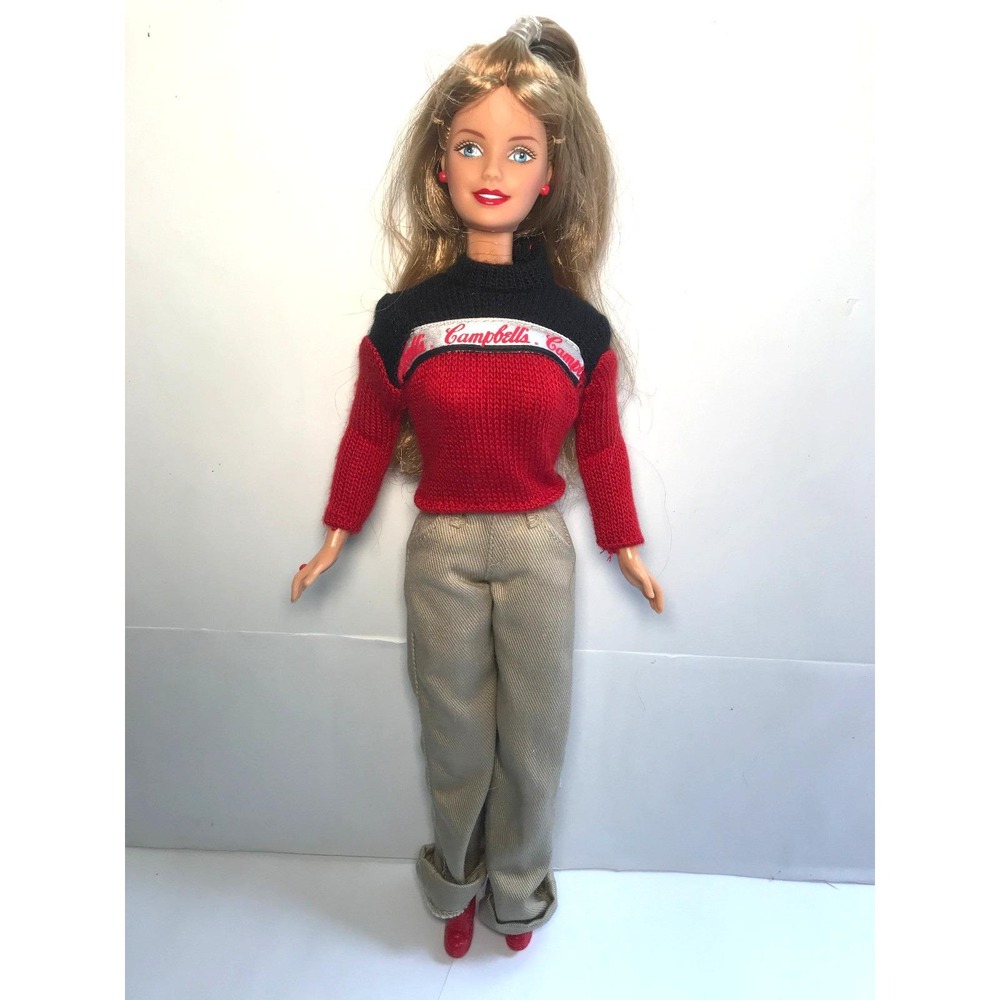Vintage Mattel 1999 Campbells Alphabet Soup Barbie Doll #26845 Red Sweater